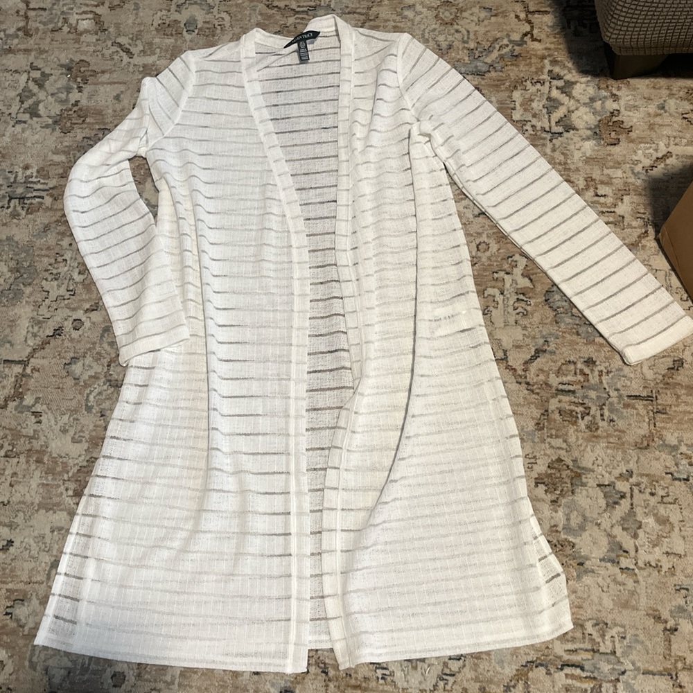 Ellen Tracy Cream Textured Cardigan